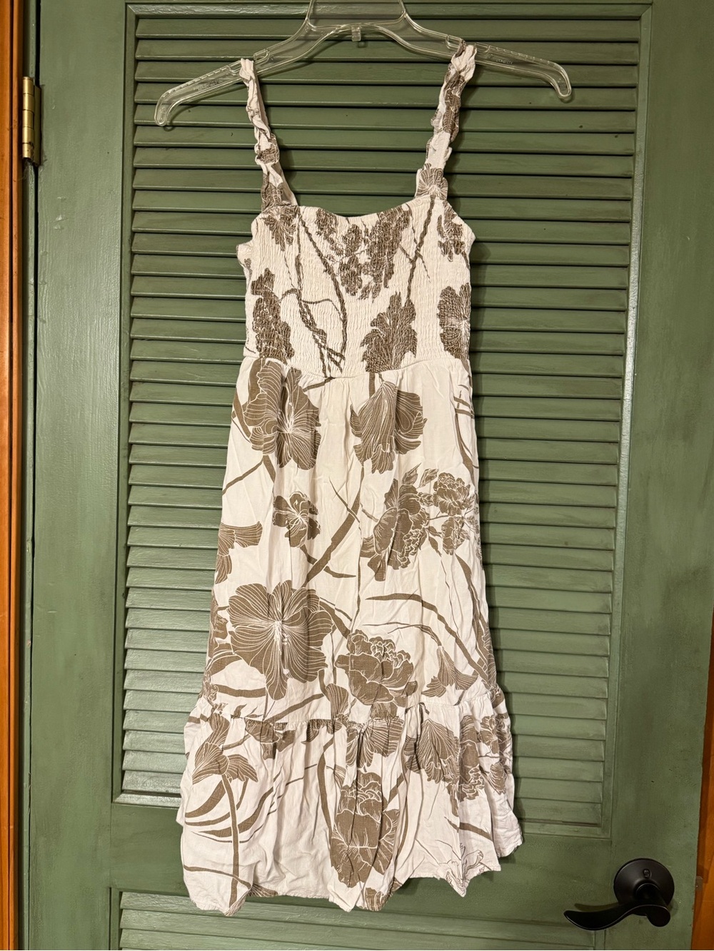 TCEC Cream Sundress with Brown Floral Print